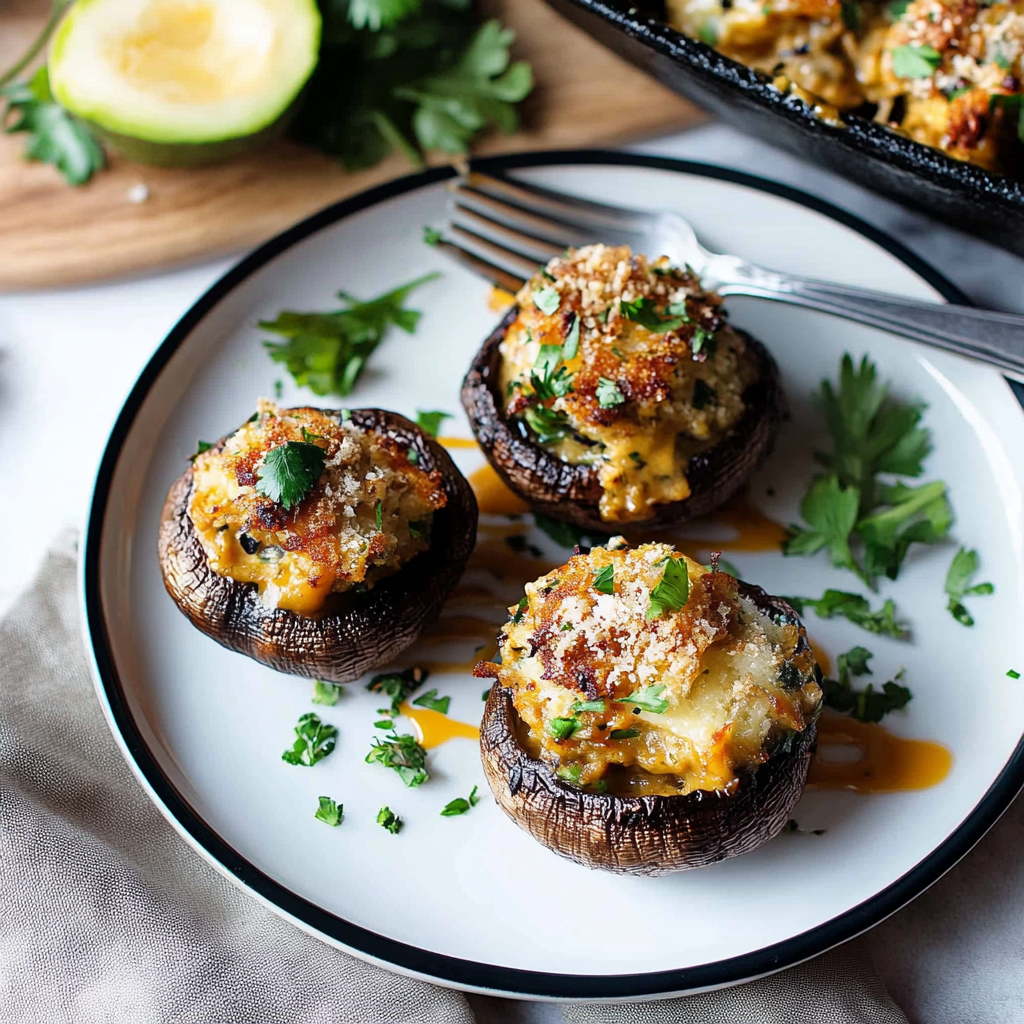 Recipe preparation for Cottage Cheese and Herb Stuffed Mushrooms