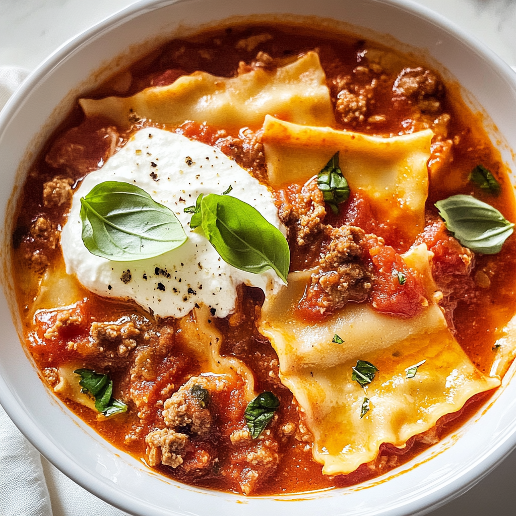 Recipe preparation for delicious lasagna soup