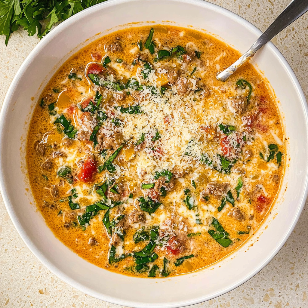 Recipe preparation for keto Tuscan soup