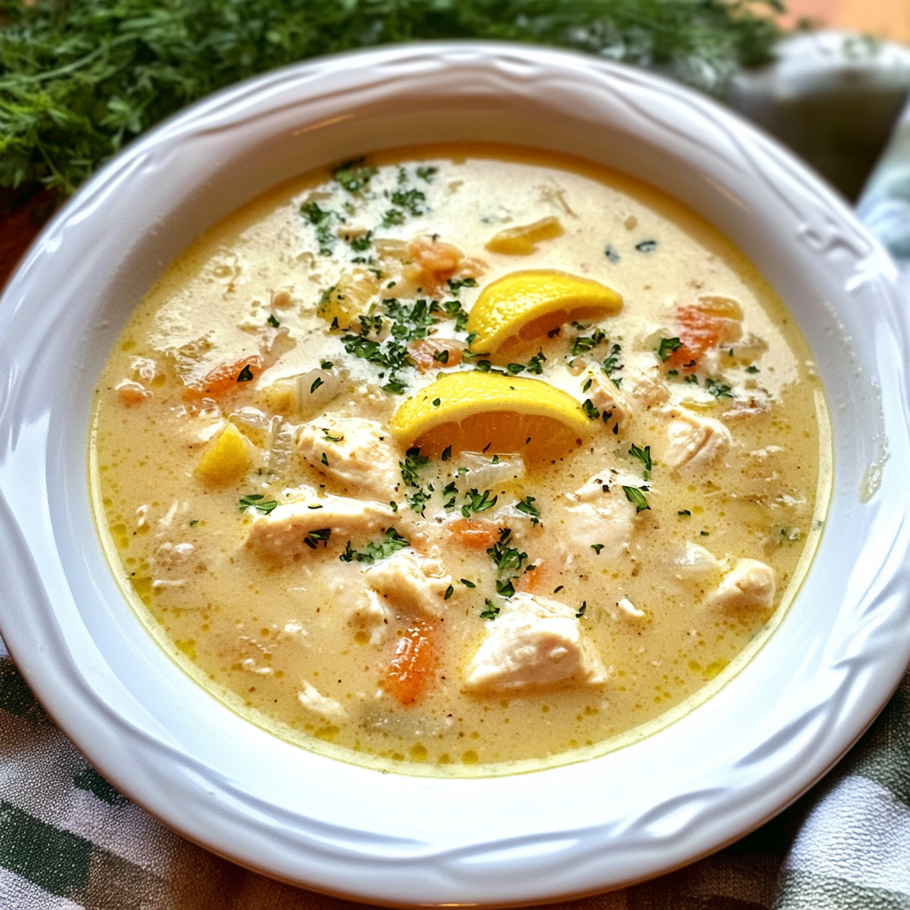 Recipe preparation for Greek Lemon Chicken Soup