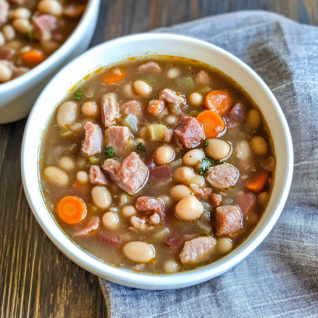 Recipe preparation for crockpot Ham and Bean Soup