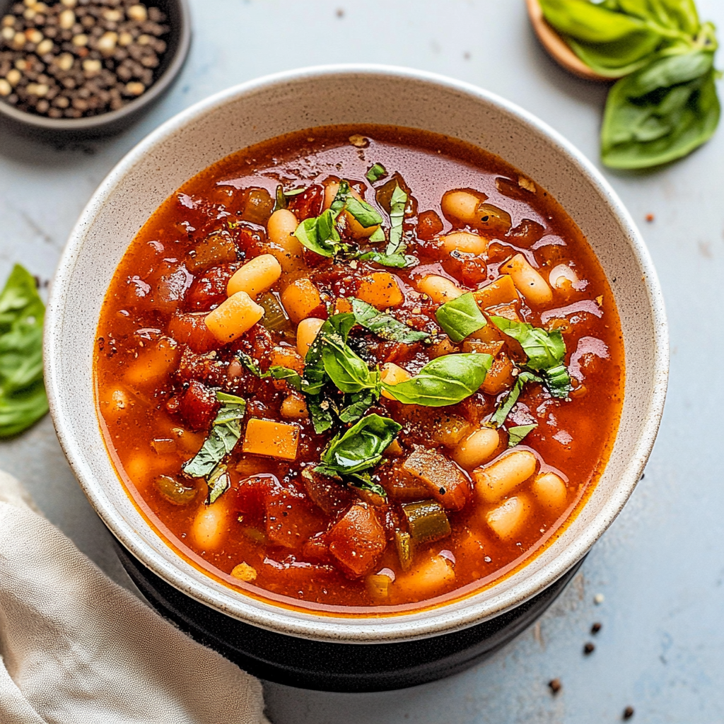 Recipe preparation for Slow Cooker Minestrone Soup