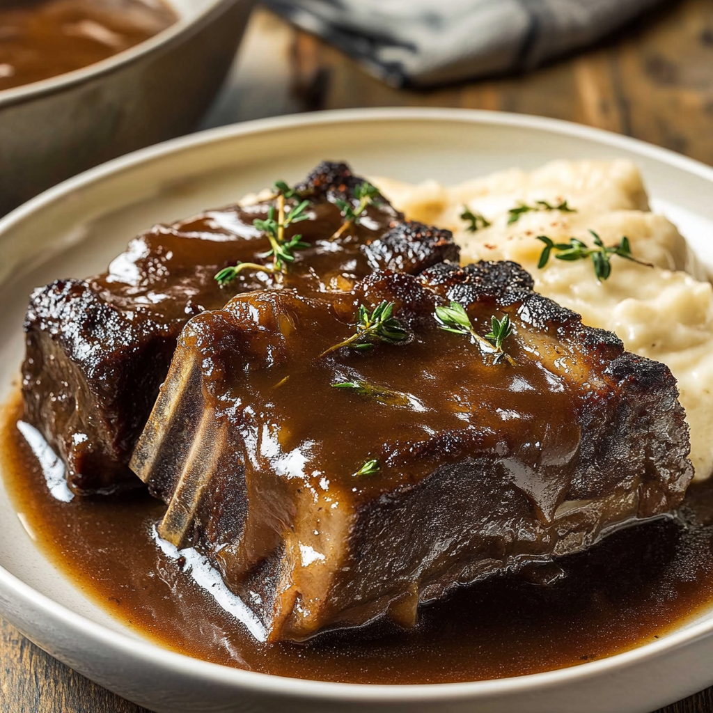 Recipe preparation for Beer-Braised Short Ribs