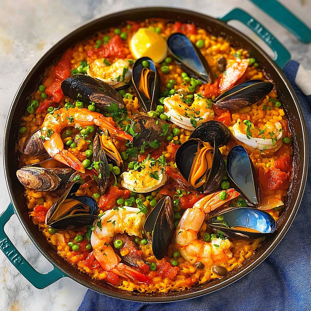 Recipe preparation for Winter Seafood Paella