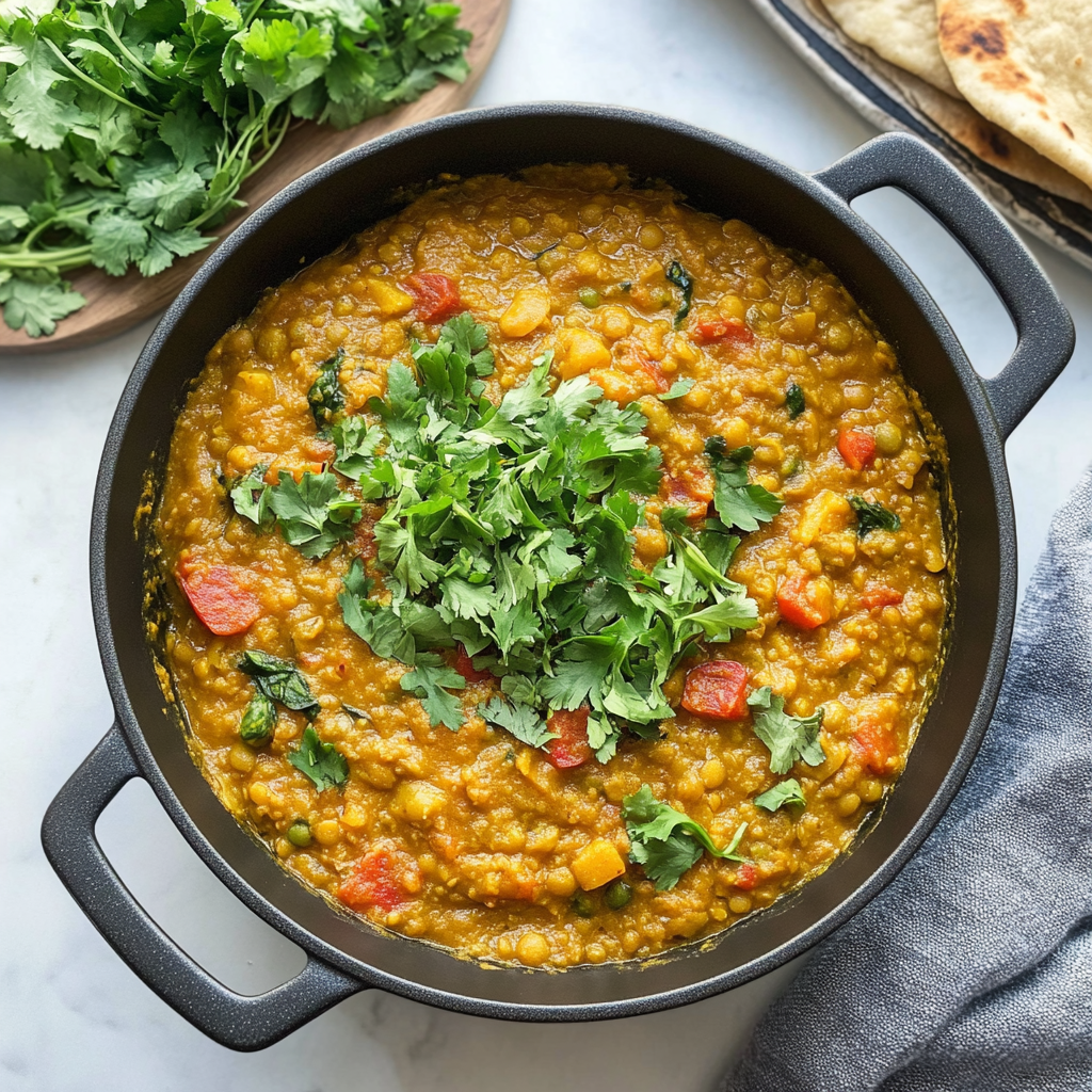 Recipe preparation for Lentil & Vegetable Dahl