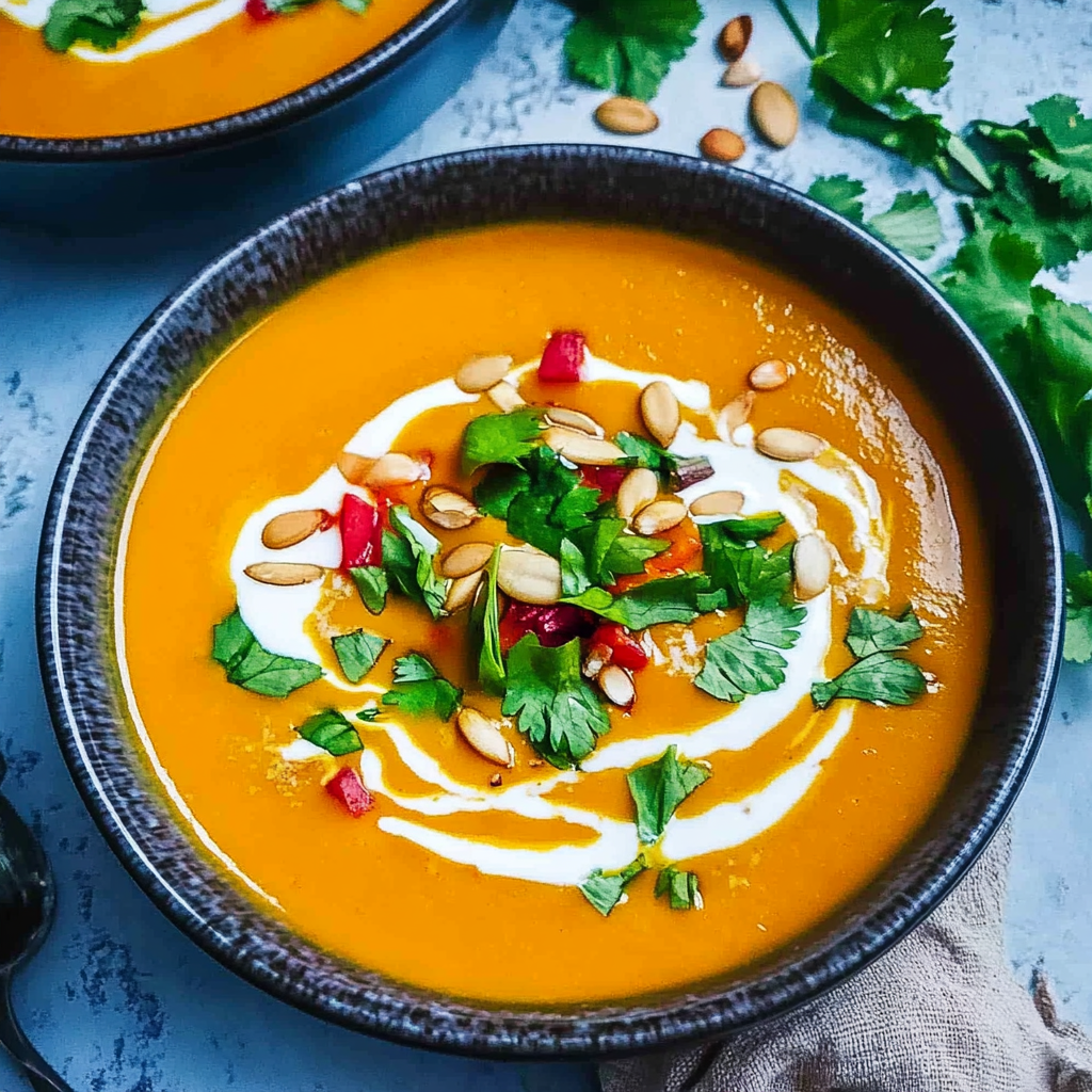 Recipe preparation for Spiced Pumpkin Soup