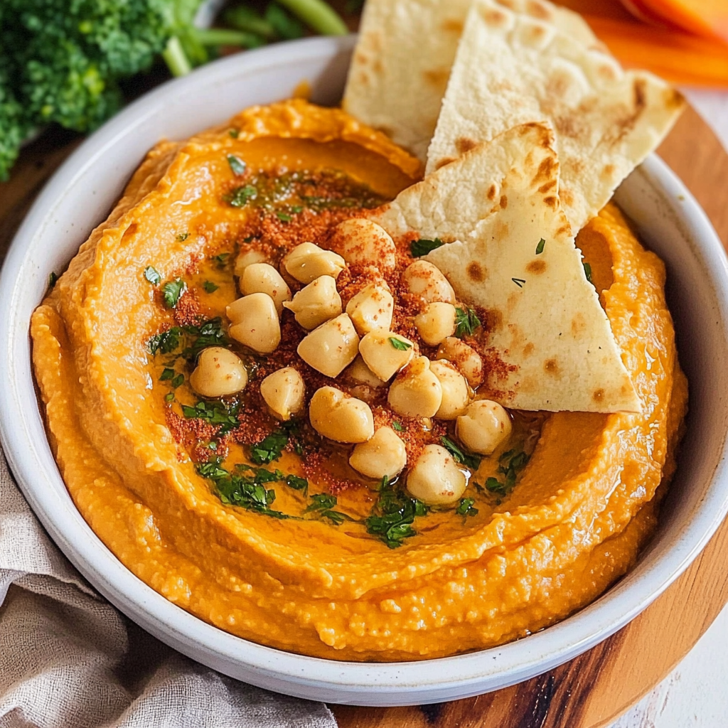 Recipe preparation for Pumpkin Hummus