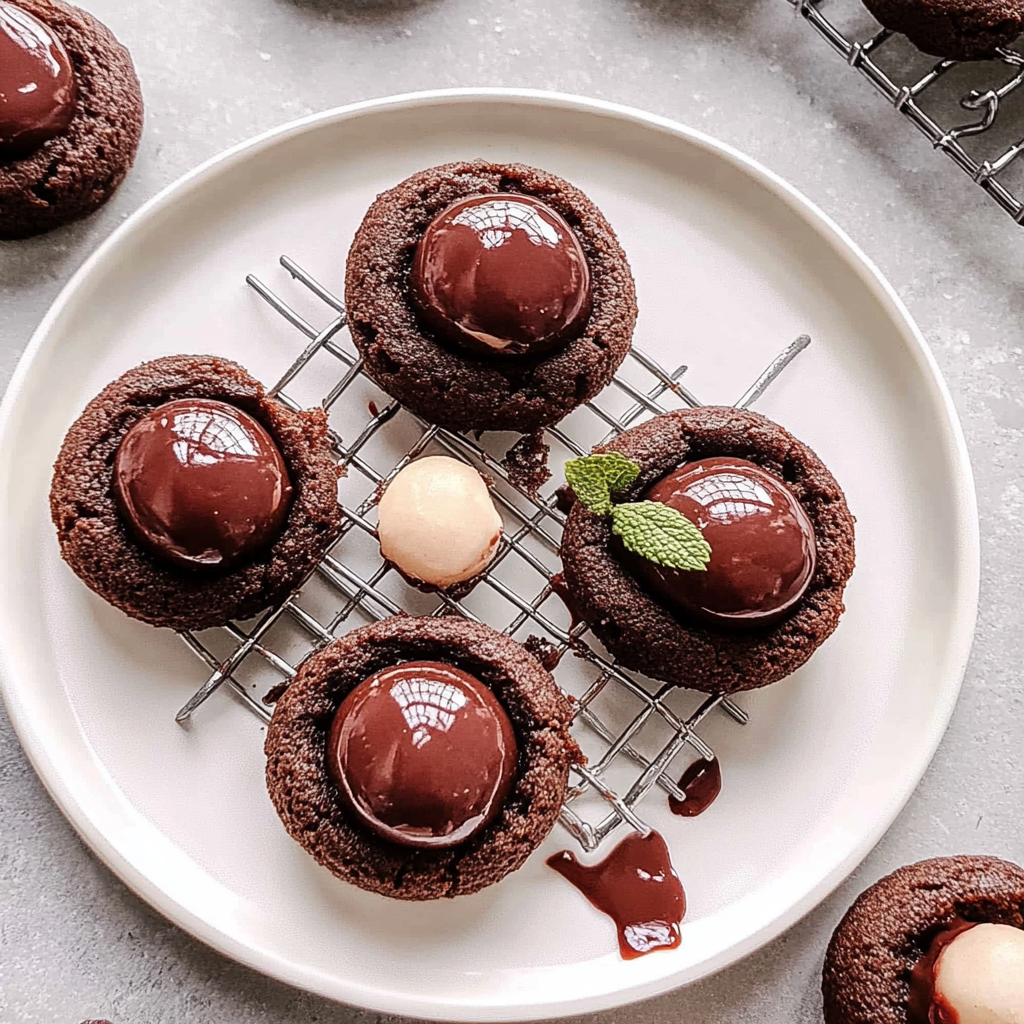 Recipe preparation for Chocolate thumbprint cookies