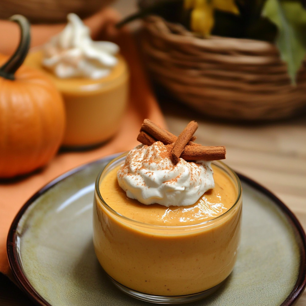 Recipe preparation for no-bake pumpkin mousse cups