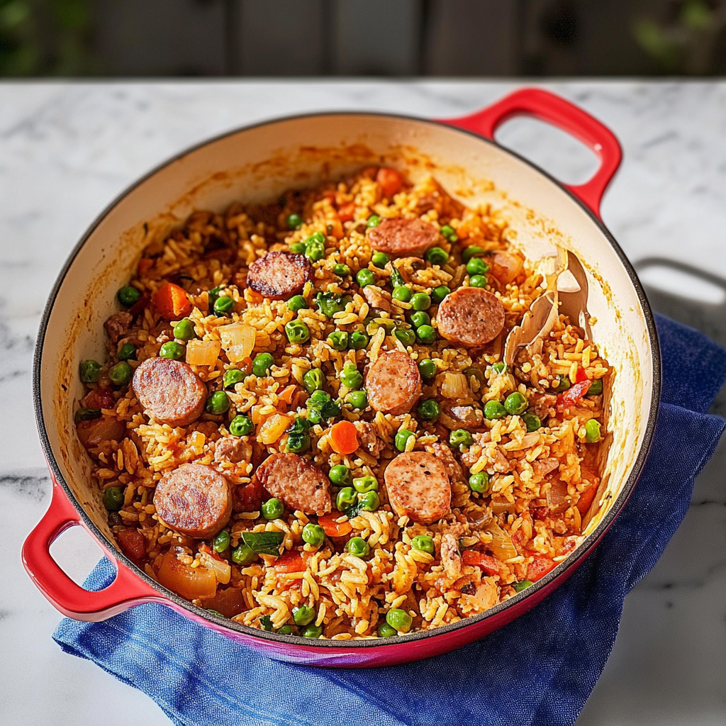 Recipe preparation for wild rice and sausage skillet