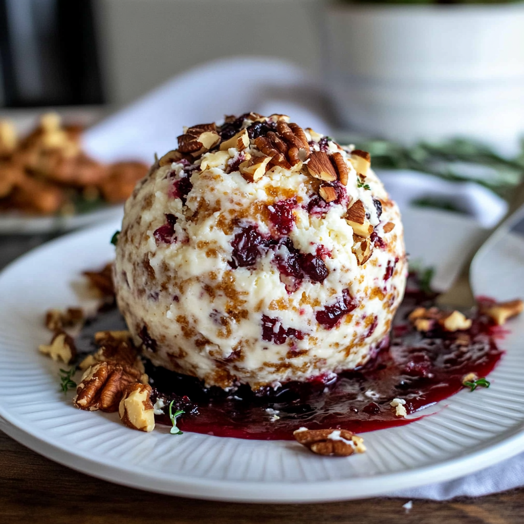 Recipe preparation for Cranberry Pecan Cheese Ball