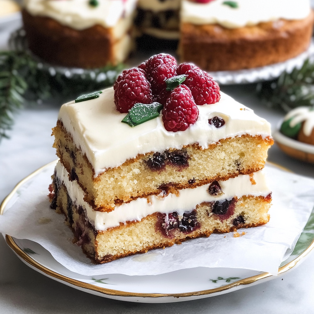 Recipe preparation for Easy Christmas Cake Traybake