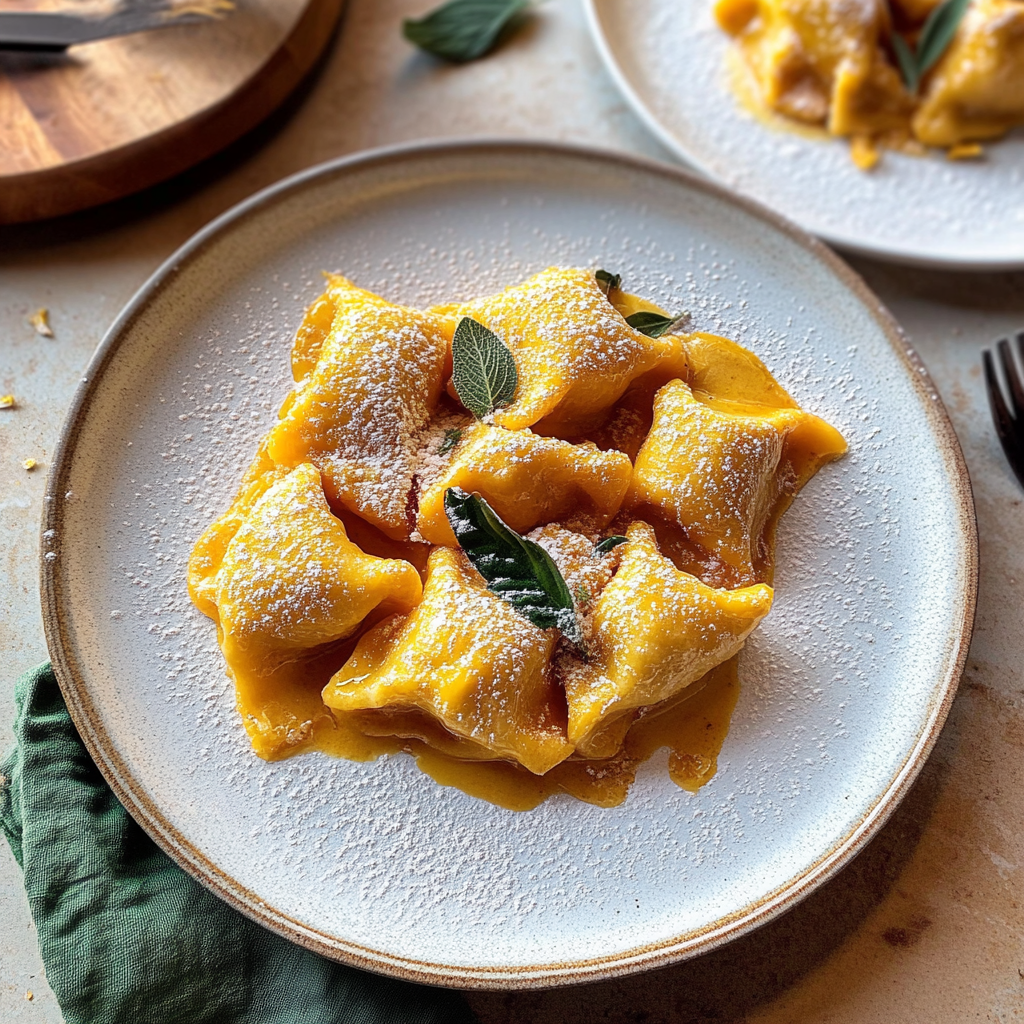 Recipe preparation for Caramelle with Sweet Potato Filling