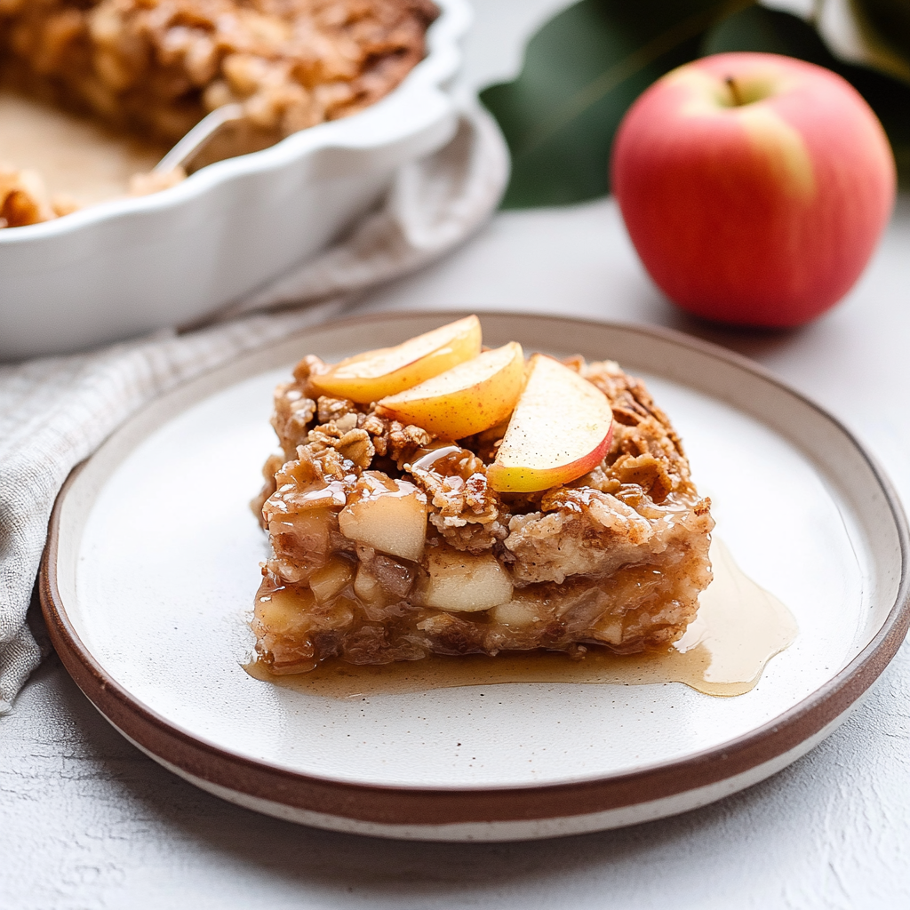 Recipe preparation for Healthy Apple Cinnamon Baked Oatmeal