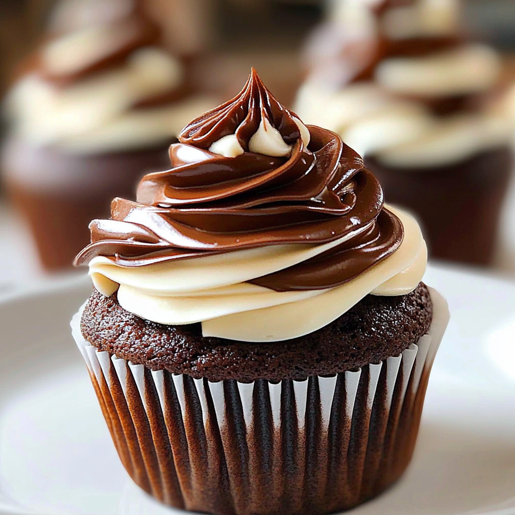 Recipe preparation for chocolate coffee cream cupcakes