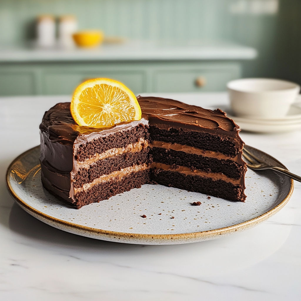 Recipe preparation for Chocolate Orange Layer Cake
