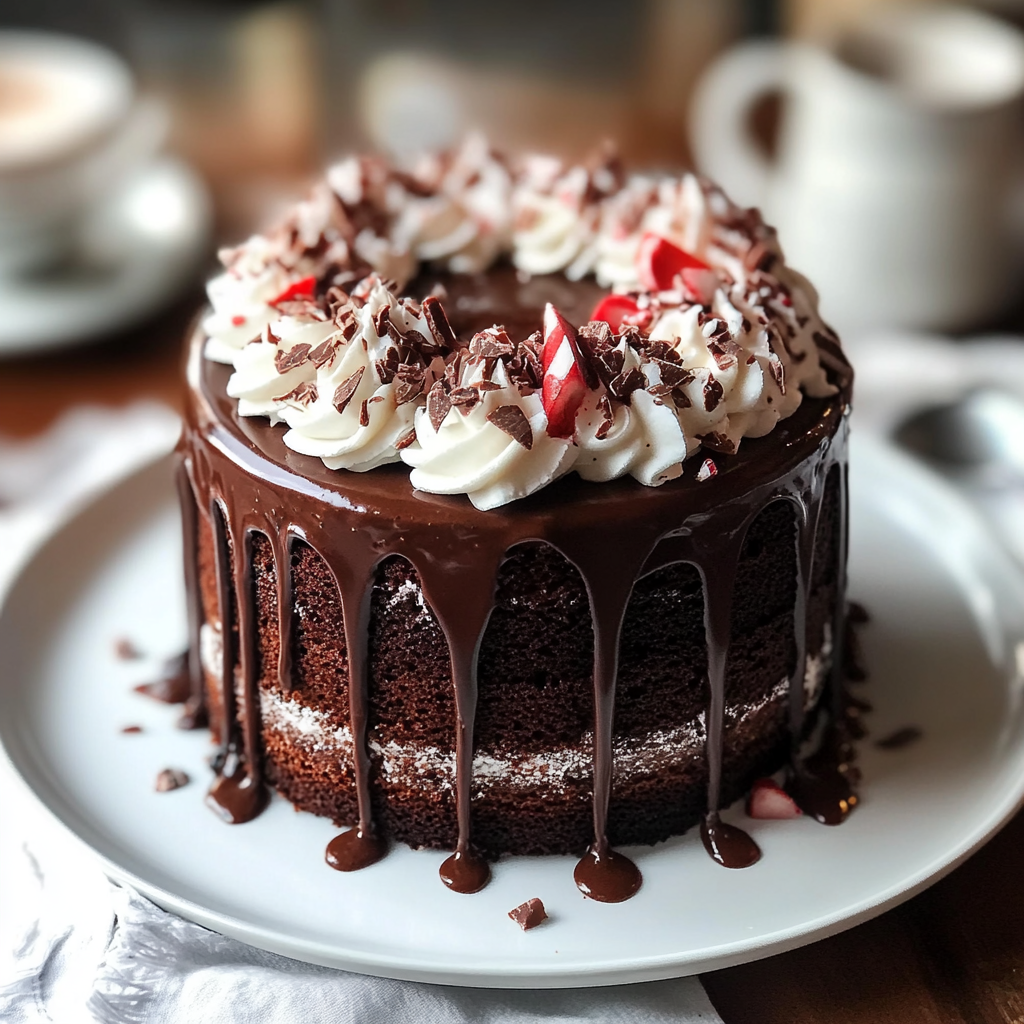 Recipe preparation for Peppermint Hot Chocolate Cake