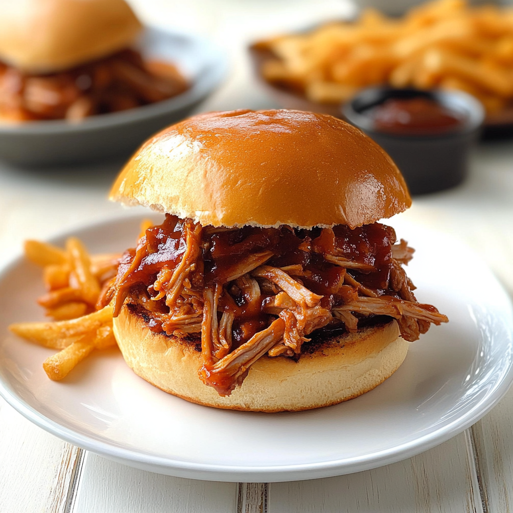 Recipe preparation for Cranberry Chipotle BBQ Pulled Pork Sliders