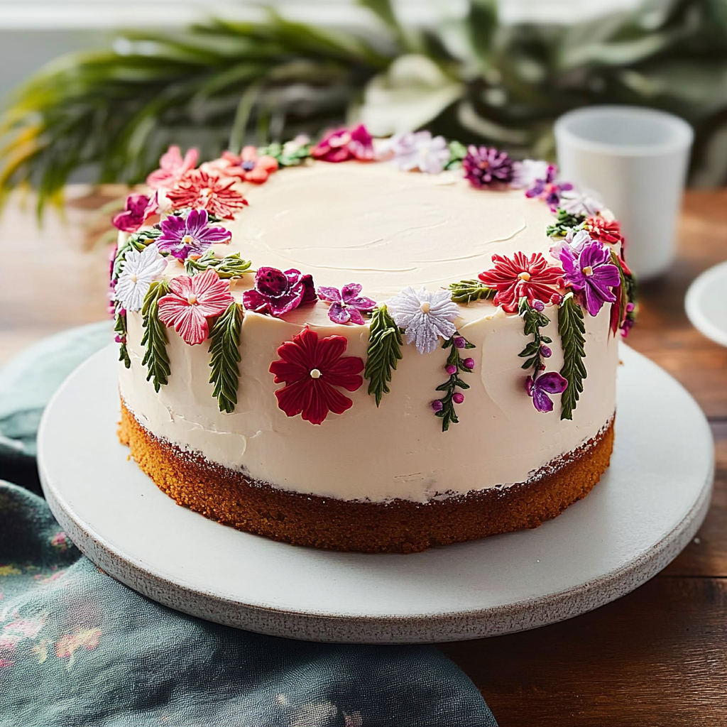 Recipe preparation for Christmas Floral Cake
