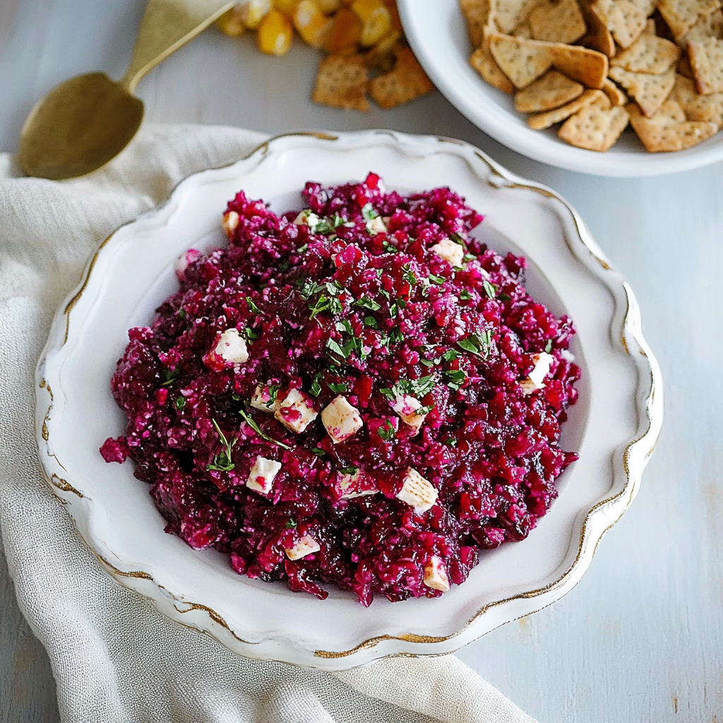 Recipe preparation for Cranberry salsa with cream cheese