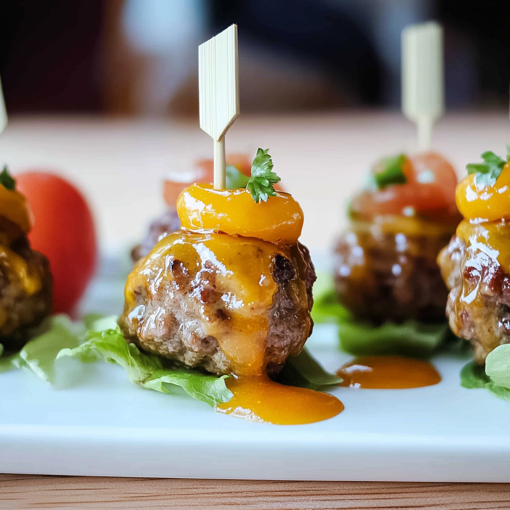 Recipe preparation for Cheeseburger Meatballs Ever