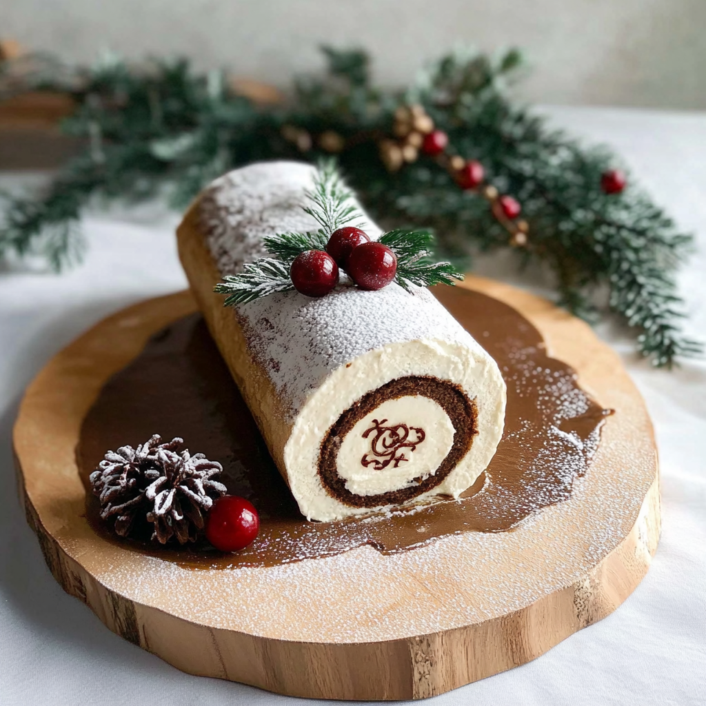 Recipe preparation for Vanilla Yule Log