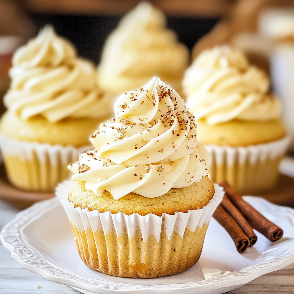 Recipe preparation for Eggnog Cupcakes