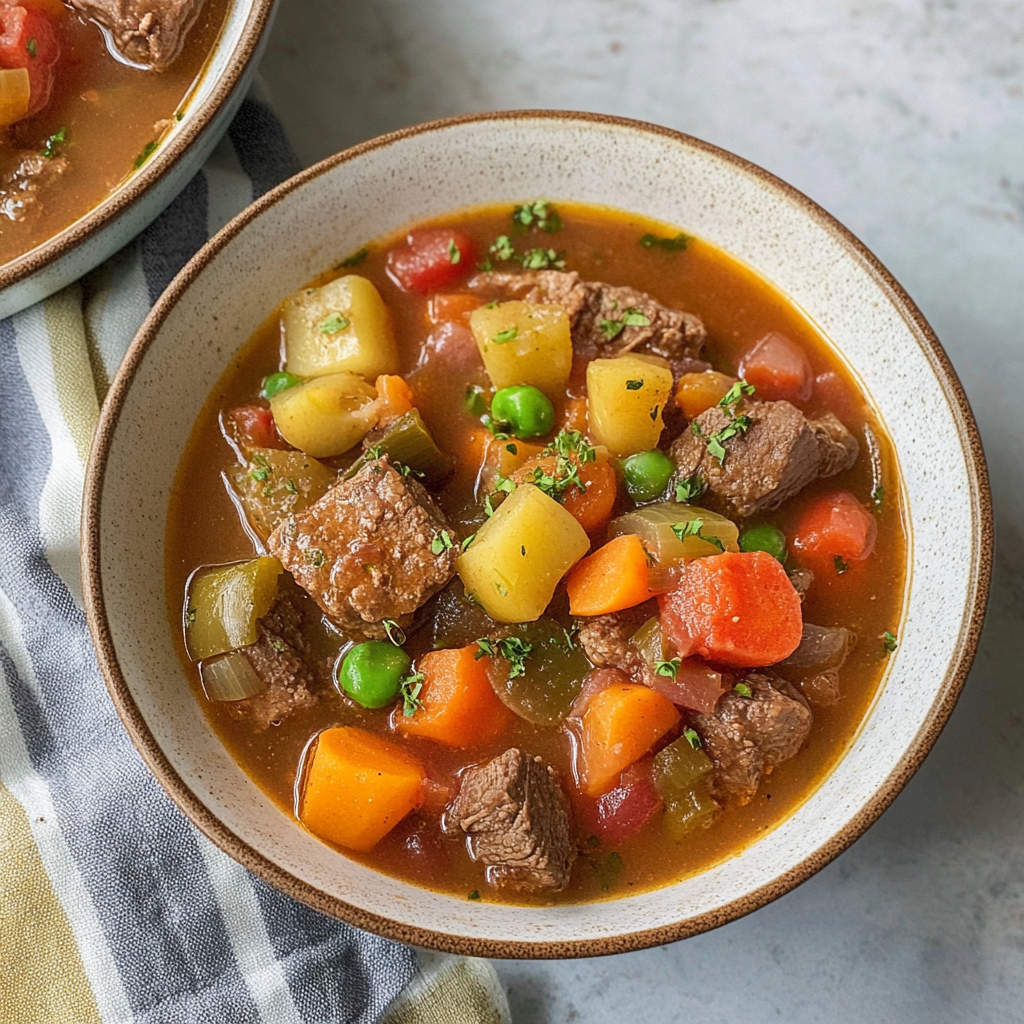 Recipe preparation for Instant Pot Beef Vegetable Soup