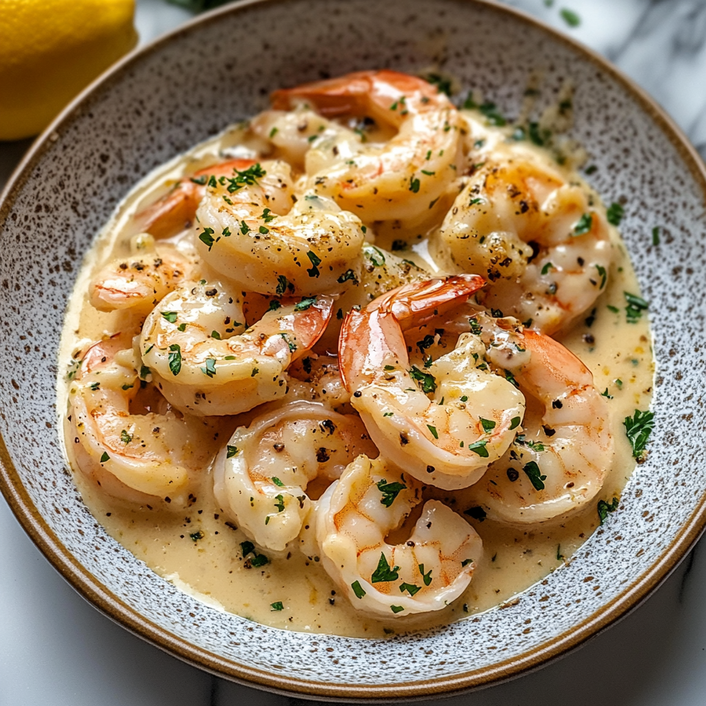 Recipe preparation for Creamy Parmesan Shrimp