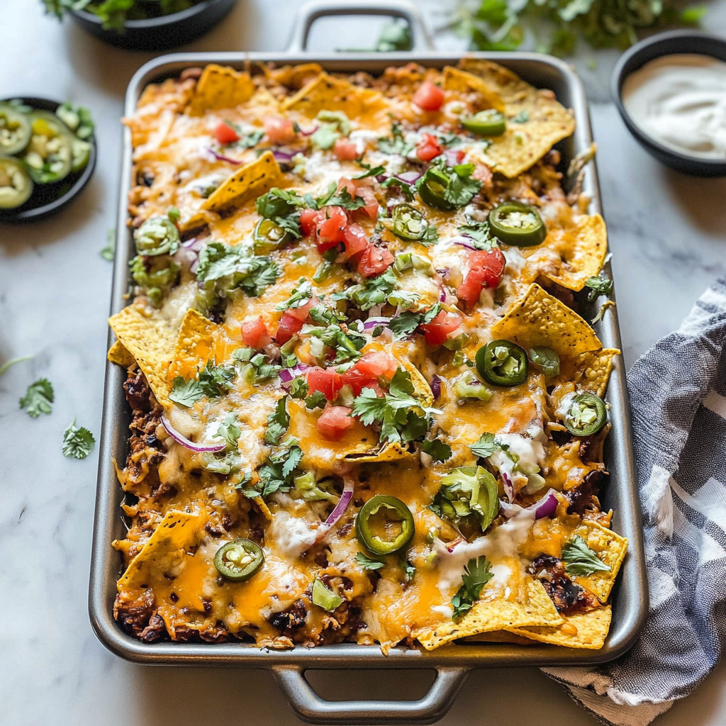 Recipe preparation for Sheet pan nachos