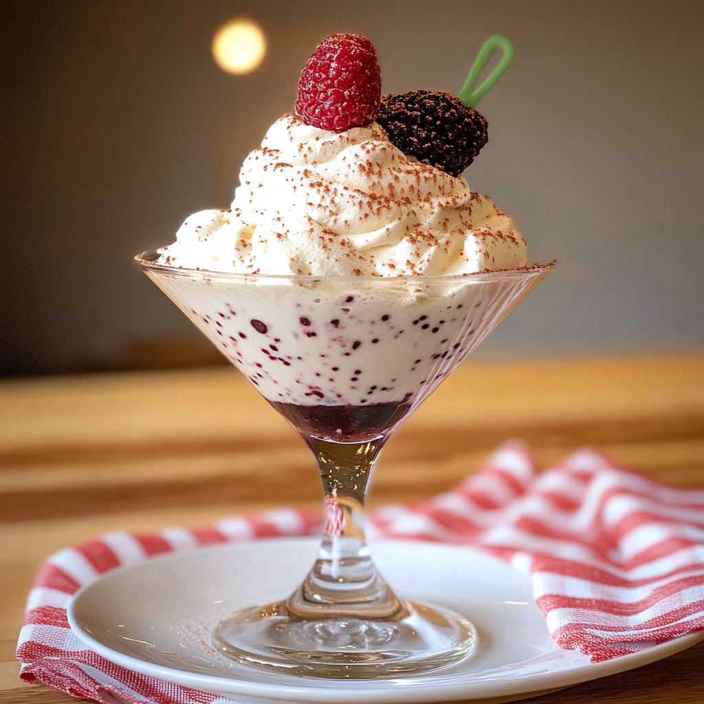 Recipe preparation for Frozen Brandy Alexander with Ice Cream