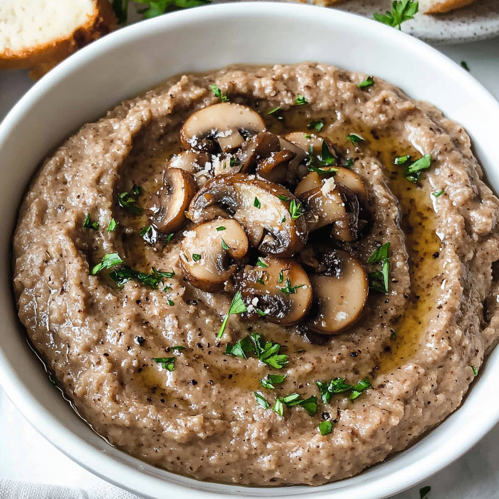 Recipe preparation for Luxurious Mushroom Pâté