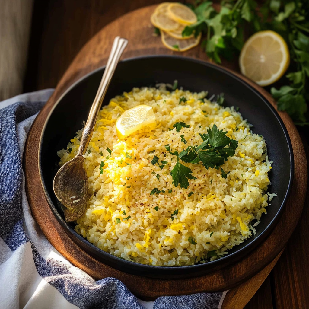 Recipe preparation for Lemon Rice Side Dish