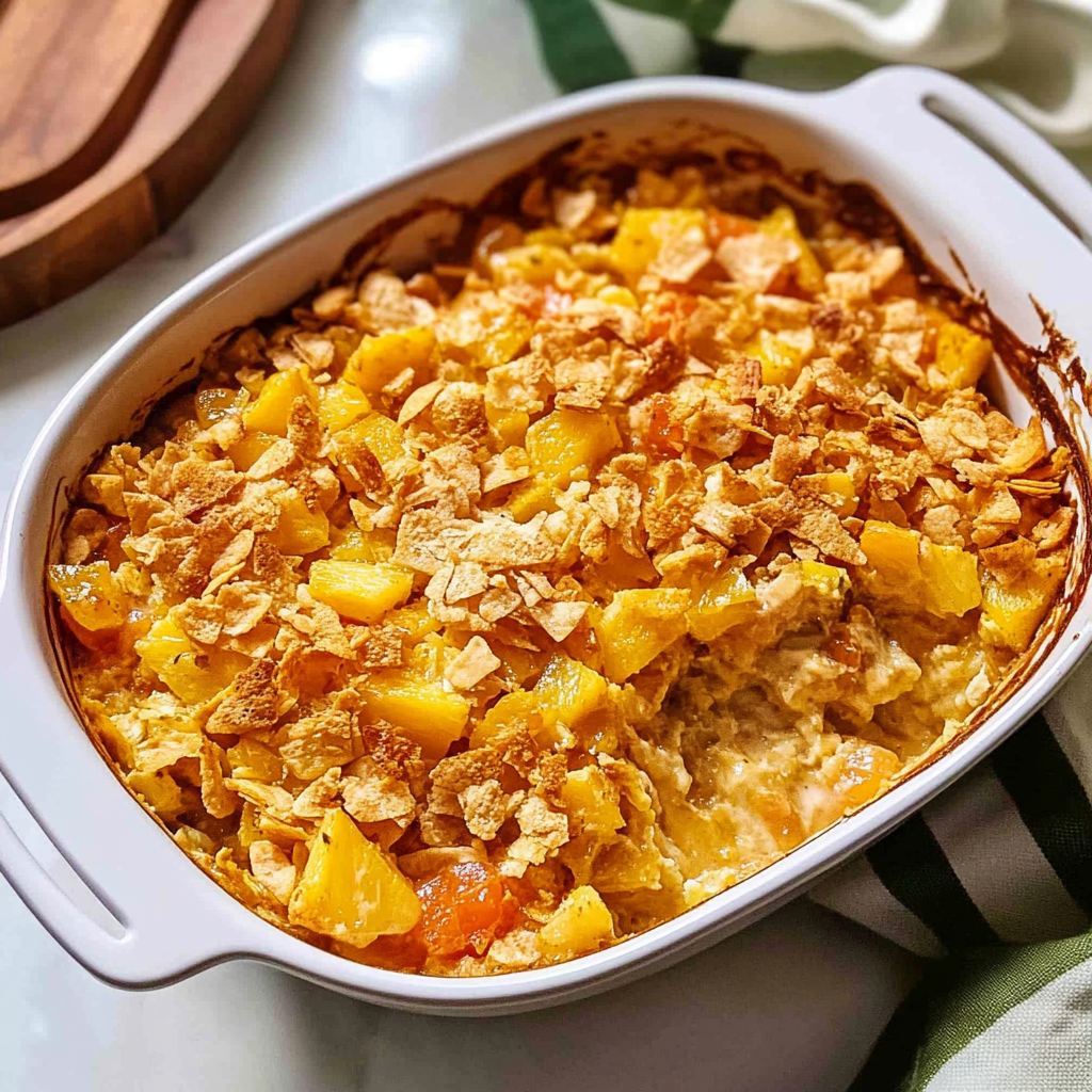 Recipe preparation for Pineapple Casserole