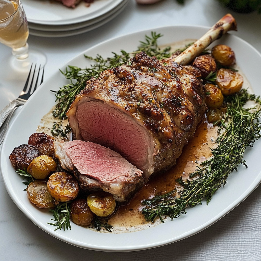 Recipe preparation for One Pan Roast Leg of Lamb