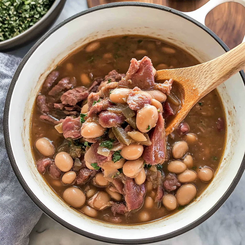 Recipe preparation for Southern Pinto Beans with Ham Hocks