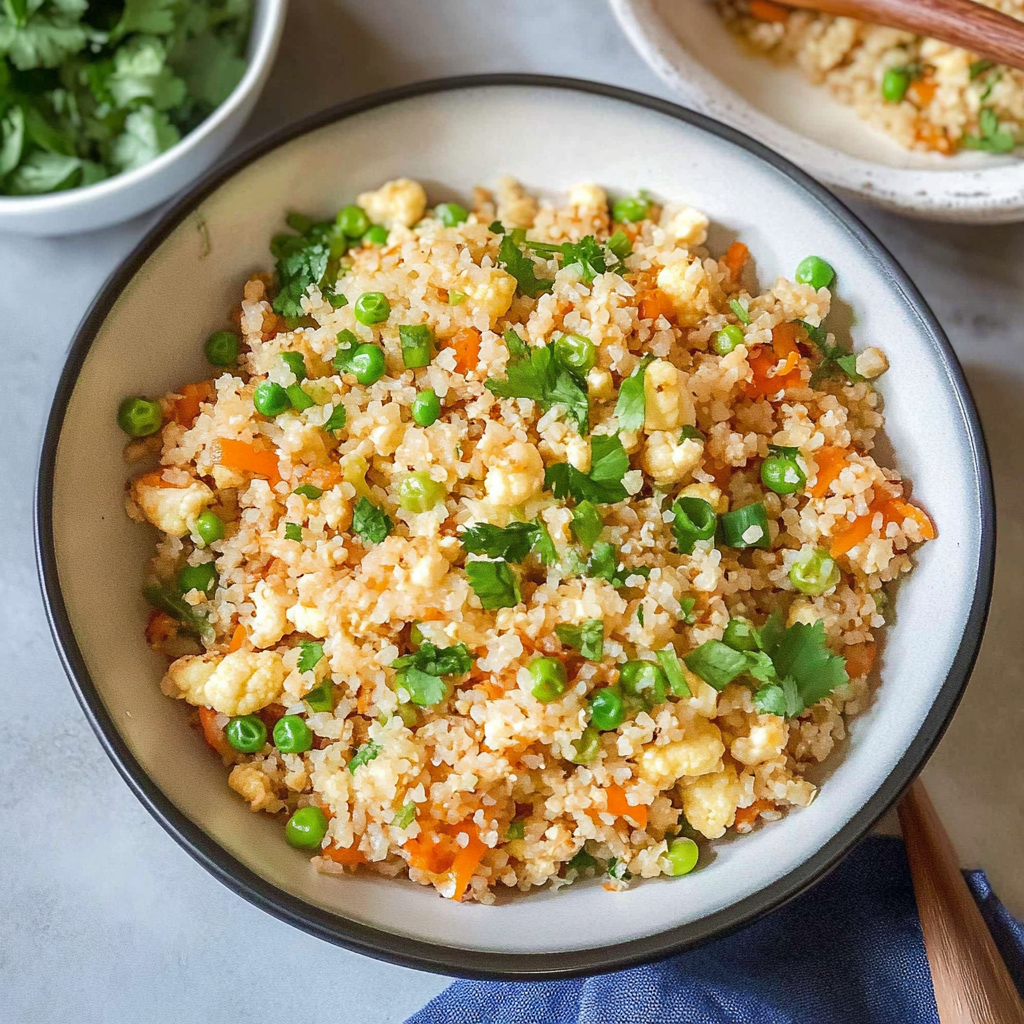 Recipe preparation for Easy Cauliflower Fried Rice