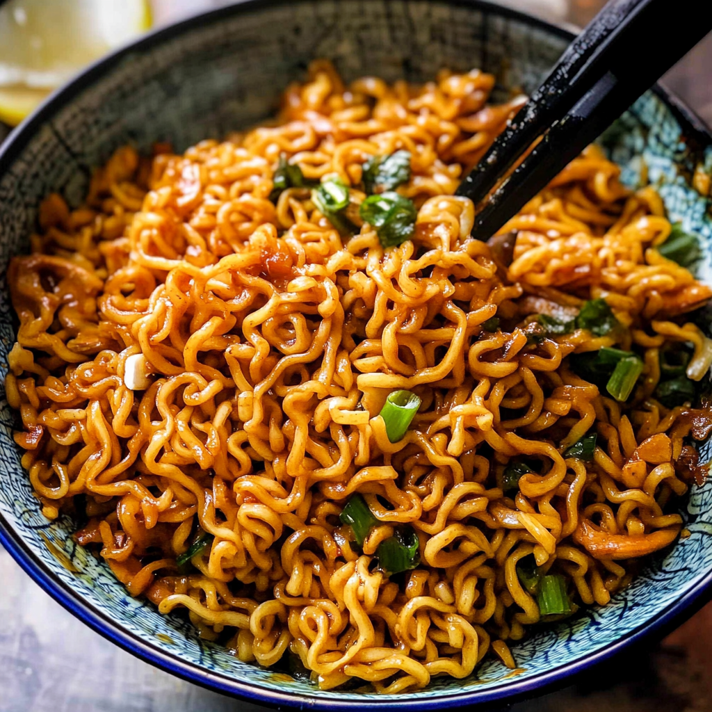 Recipe preparation for 15-Minute Red Curry Noodles