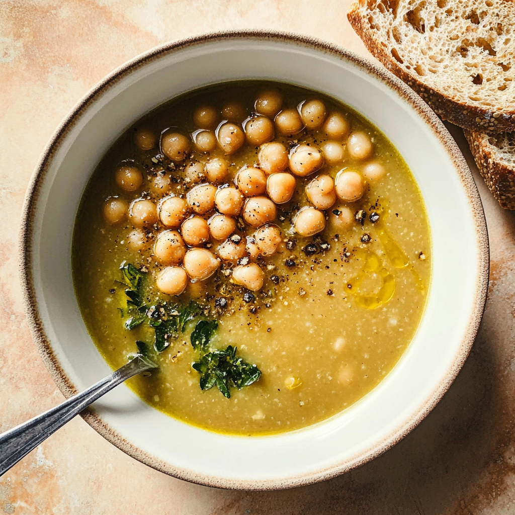 Recipe preparation for 20-Minute Simple Chickpea Soup