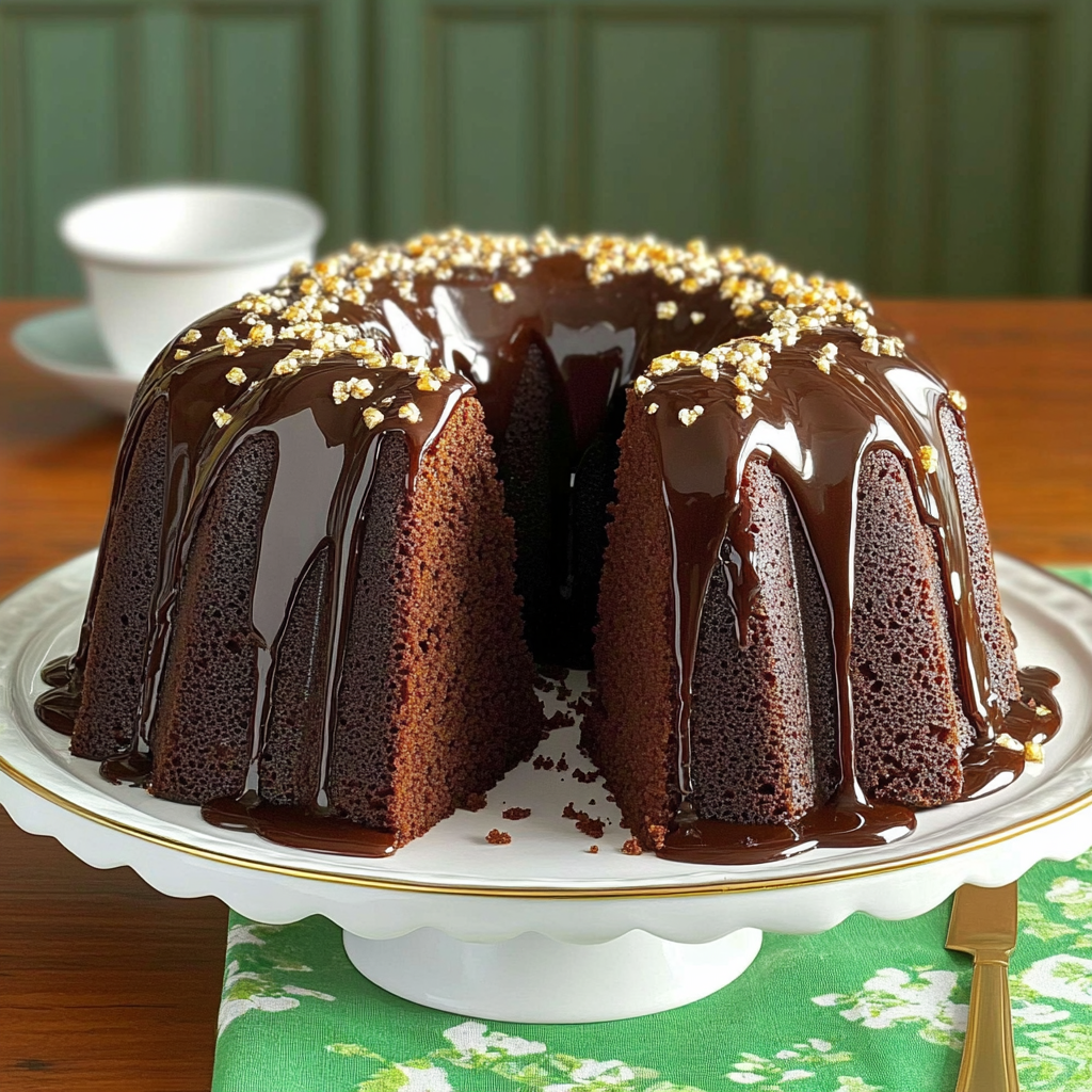 Recipe preparation for Texas Sheet Cake Bundt Cake