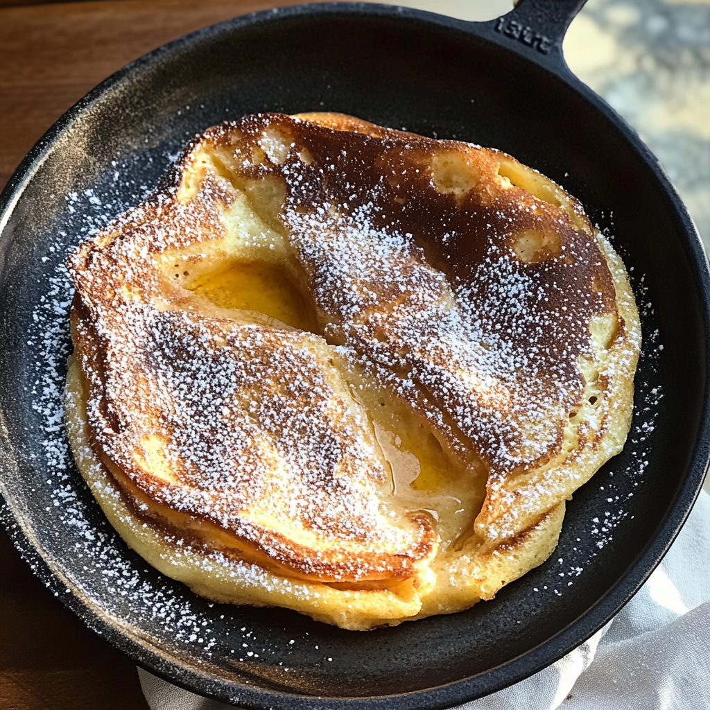 Recipe preparation for Gingerbread Spiced Dutch Baby Pancake