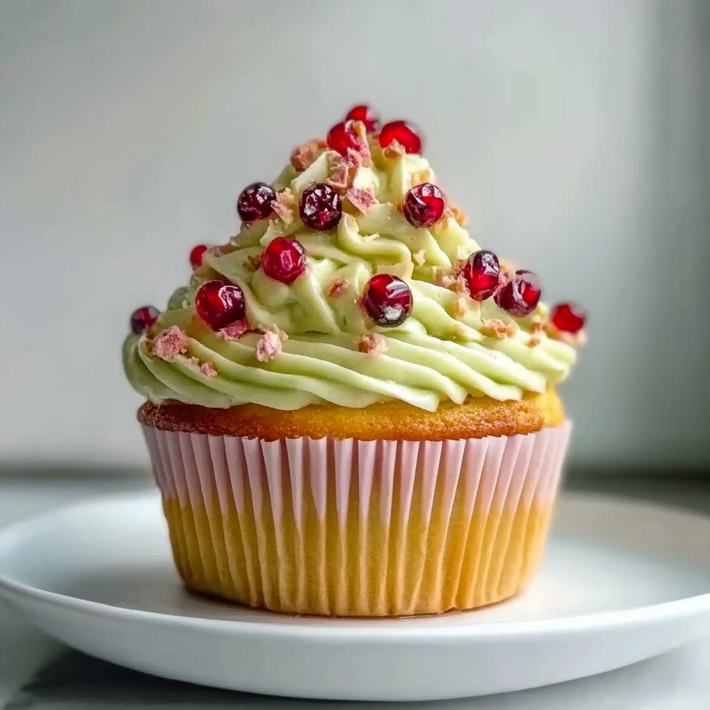 Recipe preparation for Pistachio Cranberry Cupcakes
