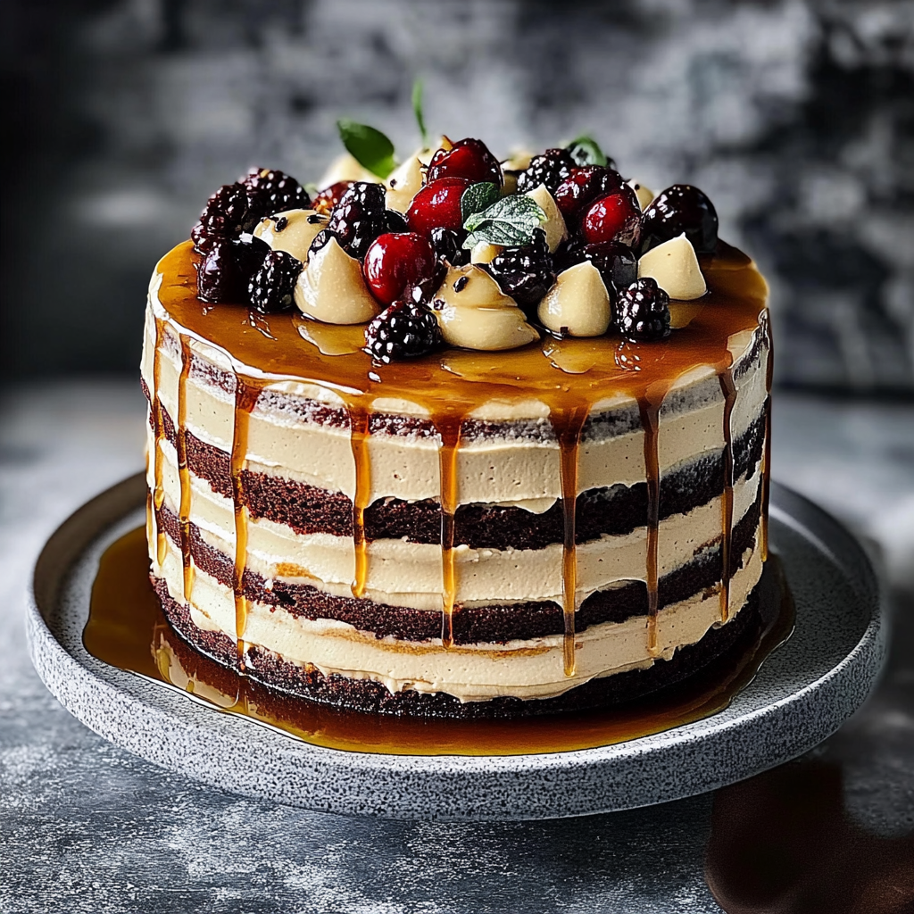 Recipe preparation for Espresso Martini Infused Layer Cake