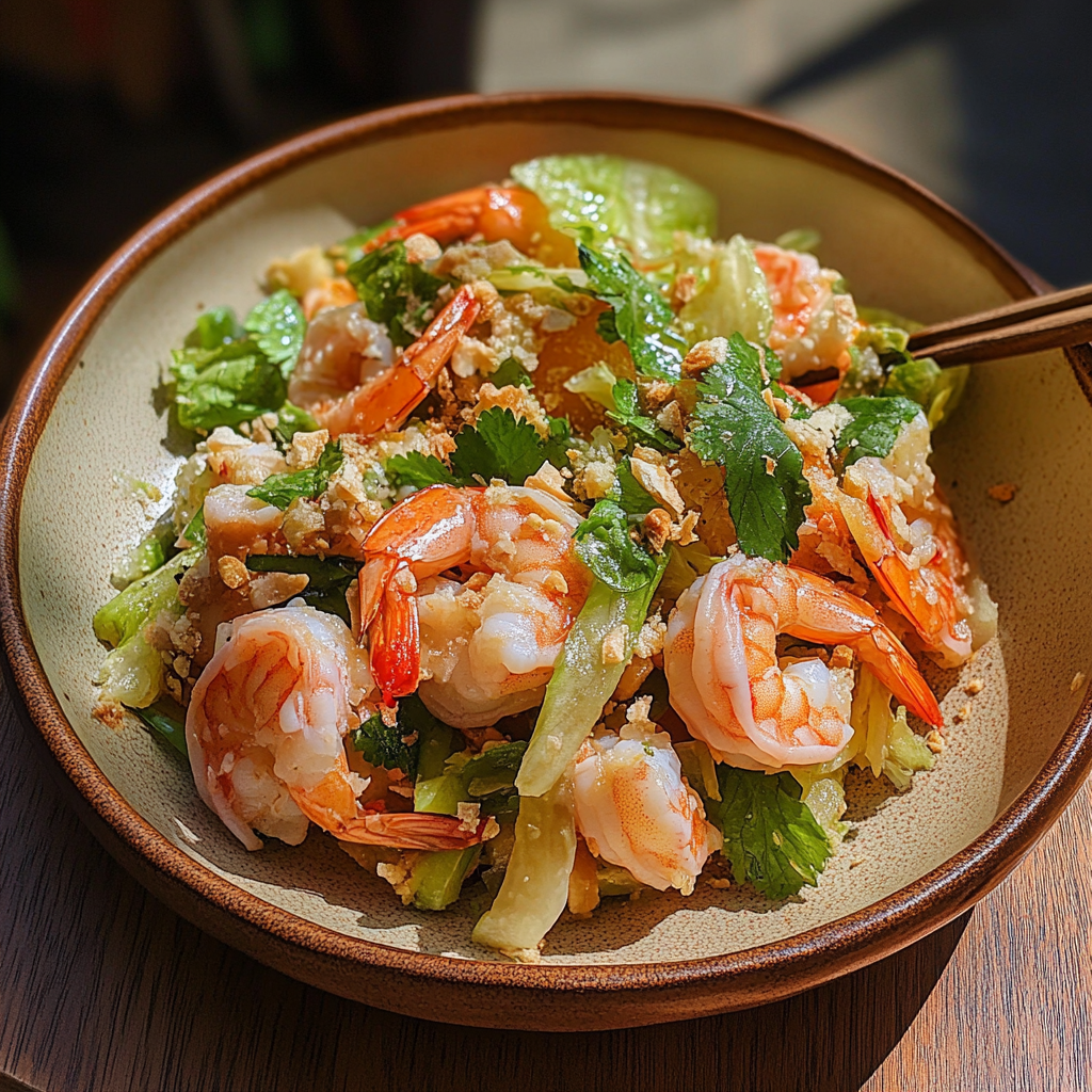 Recipe preparation for Thai Shrimp and Pomelo Salad