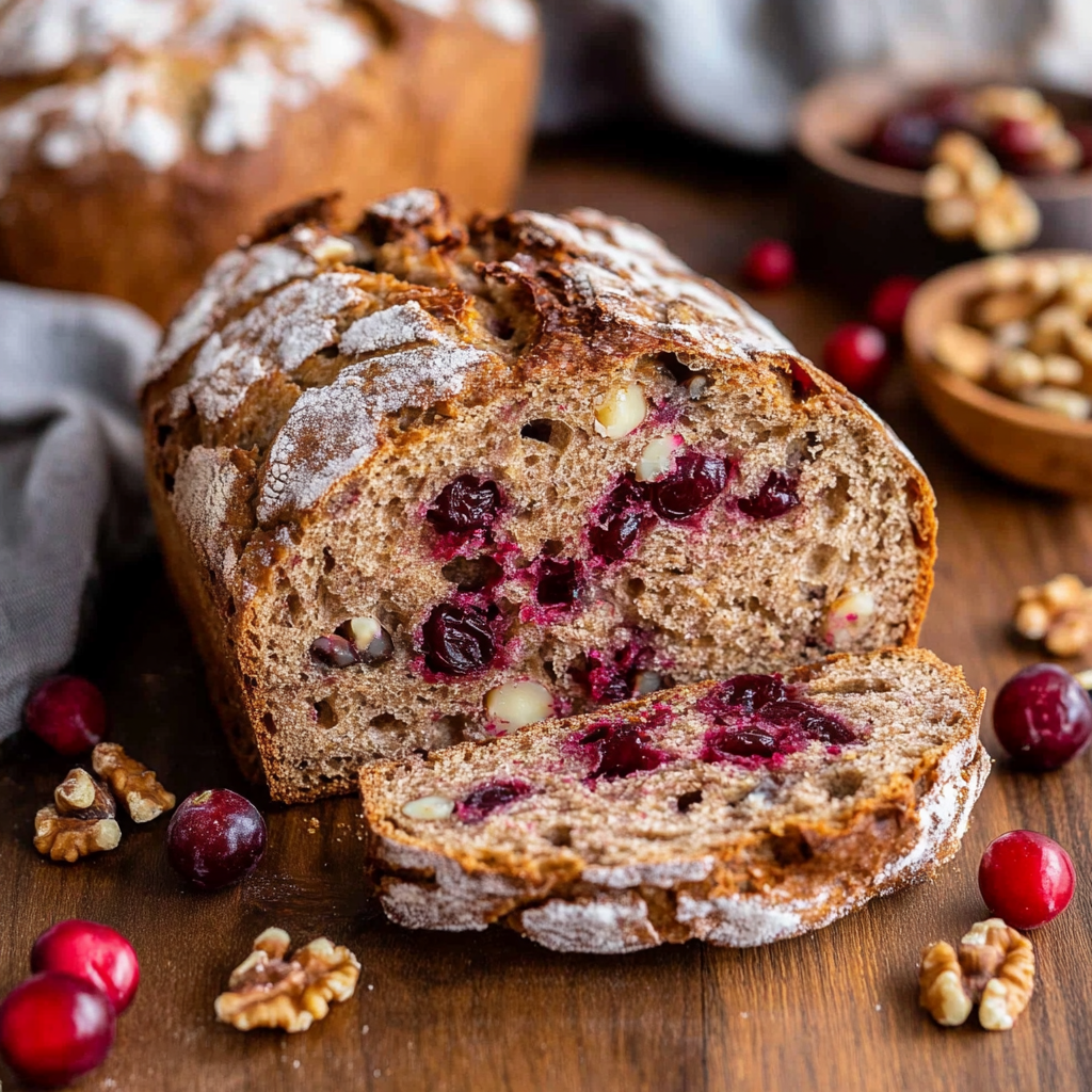 Recipe preparation for cranberry walnut sourdough bread