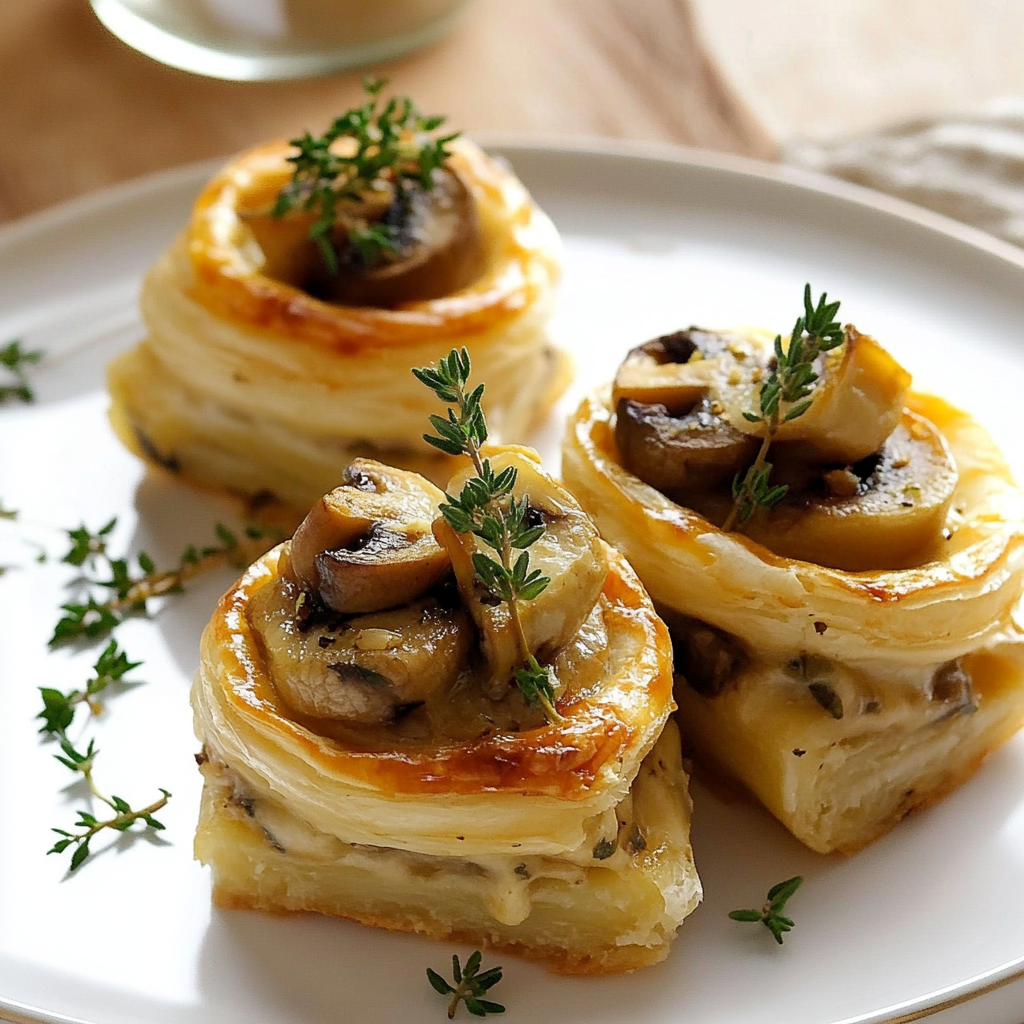 Recipe preparation for Mushroom and Thyme Vol-au-Vents