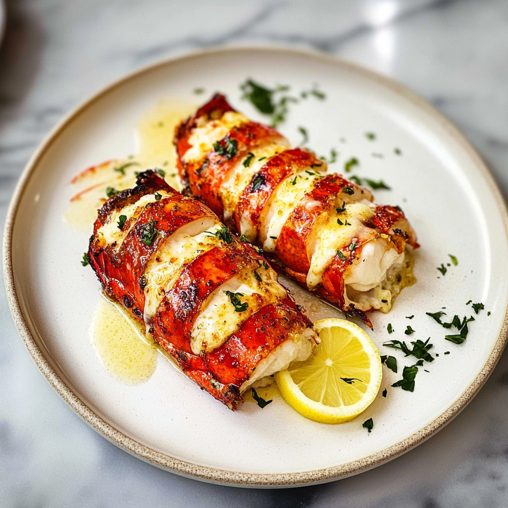 Recipe preparation for Lemon Garlic Butter Lobster Tails