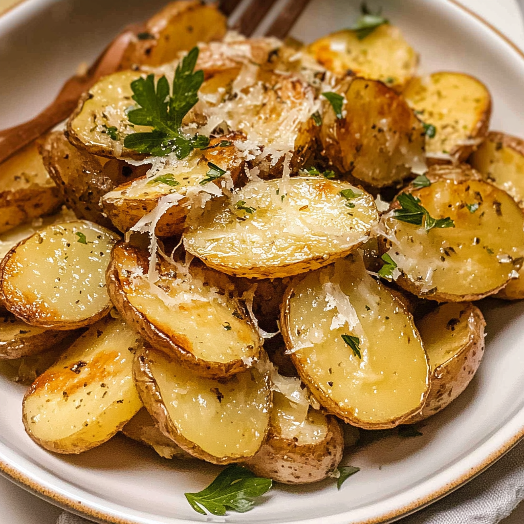 Recipe preparation for Truffle Parmesan Roasted Fingerling Potatoes