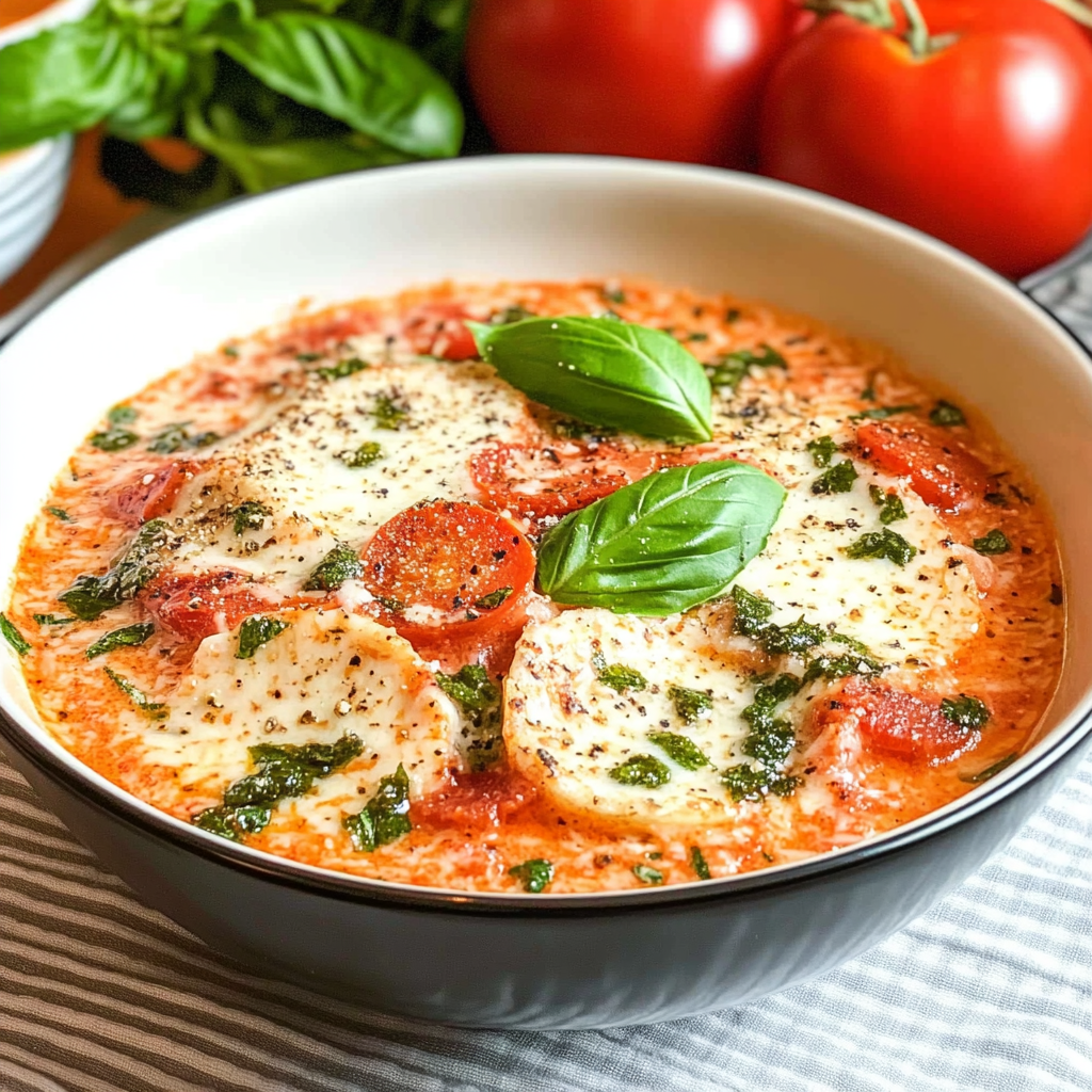 Recipe preparation for Creamy Pizza Soup