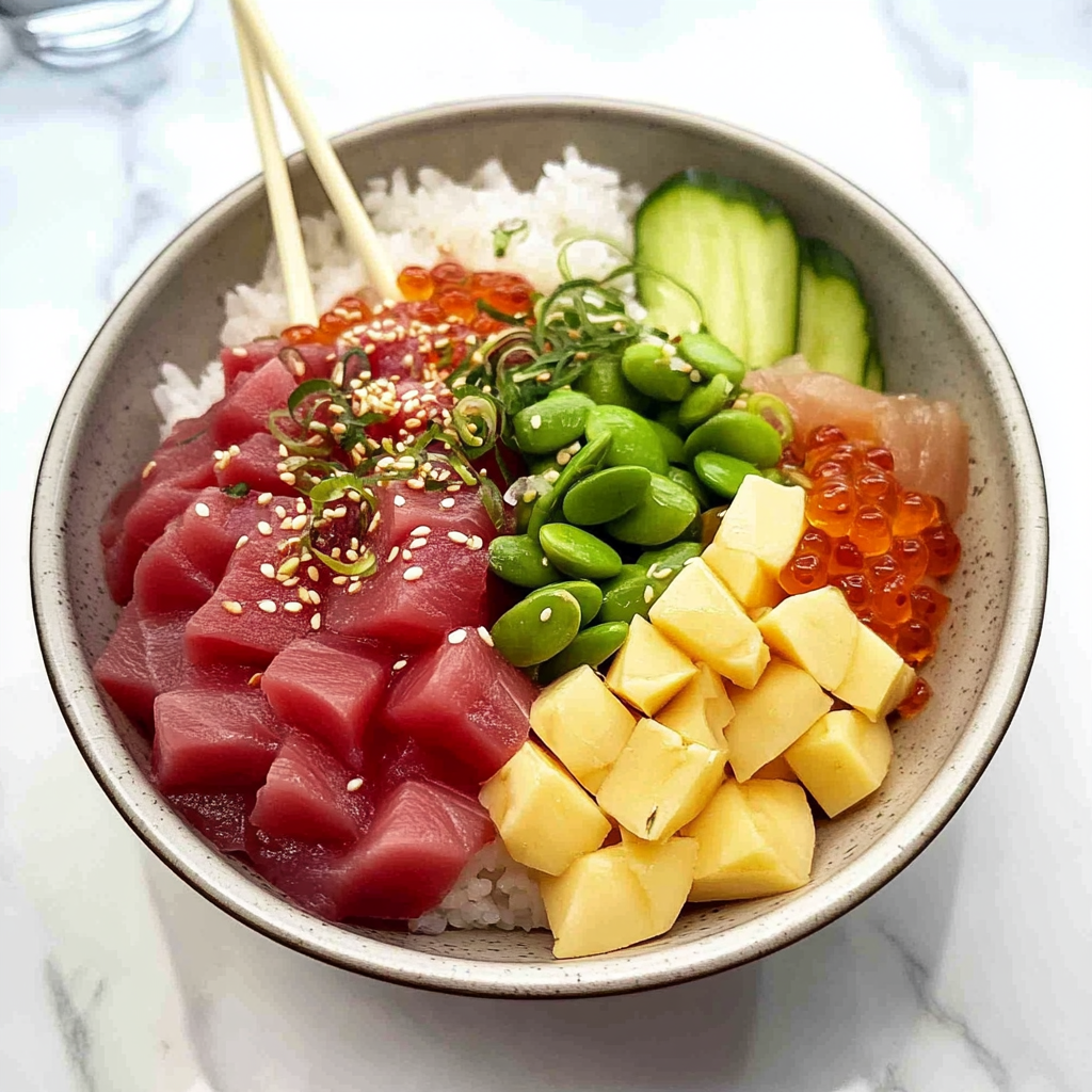 Recipe preparation for Tuna Poke Bowl